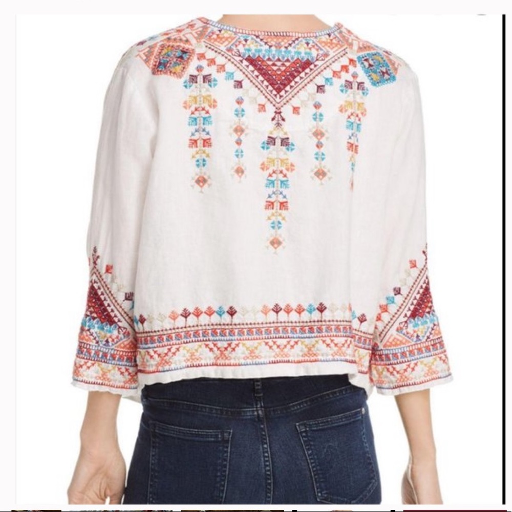 Johnny Was Velsia Embroidered Linen Bolero - Picture 3 of 9